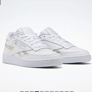 Reebok Club C 85 Tennis Iridescent snake white leather Sz 10 new